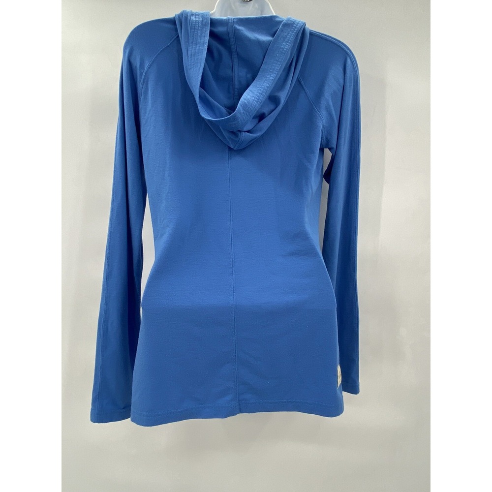 The North Face Pull Over Women's Sz Small 1/4 Snap Button Blue Lined Hoodie - Picture 4 of 6